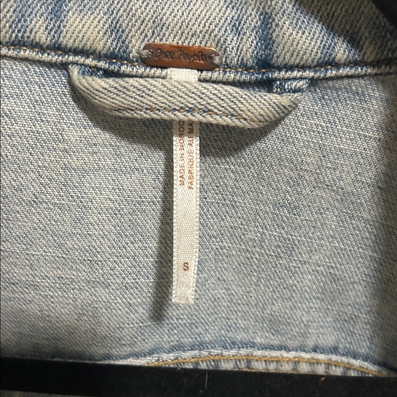 Free People Light Blue Distressed Denim Jacket - Picture 3 of 4